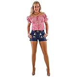 98% Baumwolle, 2% Elasthan Haus Huberts NEU Damen Trachten-Jeans mit Latz, kurz, Gr. 42