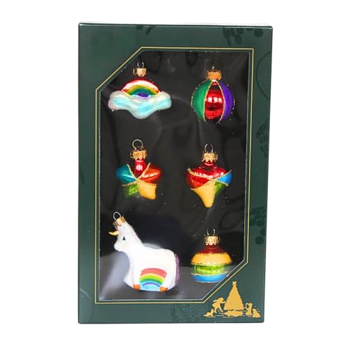 Dekohelden24 Lauschaer Christbaumschmuck - 6er Set Christbaumkugeln...