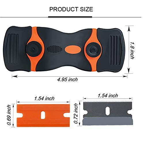 3 Pack Double Edge Razor Blade Scraper Set with 20 Pcs Replacement Scraper Blades, Multi-Purpose Scraper Cleaning Tool for Scraping Labels, Decals, Stickers, Paint from Glass, Stovetop, Subfloor - Thumbnail 3