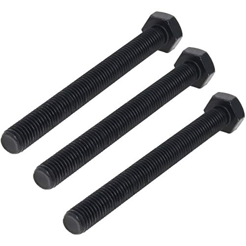Aicosineg M10 x 100mm Carbon Steel Grade 8.8 External Hex Head Screw Bolts Metric Thread Hexagon Bolts Fastener, 4.20''x0.63''x0.63'' (LxWxH) for Hardware Furniture Machinery Black 3pcs