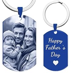 Keychain: 1 Side Photo + 1 Side Message (Blue)