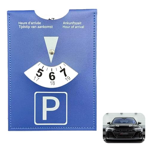 Zerabidpro Disco horario Grande Modelo de Lujo para Estacionamiento de Lujo en Simil Cuero Suave, Modelo Grande 10,5x13 cm, Multilingüe, Ideal para Coches, Motos y Autocaravanas ﻿