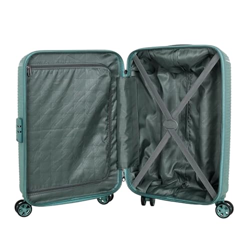 Image of Kamiliant Nexus 3-Piece Luggage Set | PP Hard-Shell Trolley with 8 Spinner Wheels & 3-Digit Lock, Trolley Bag /Luggage /Suitcase for Travel for Men and Women (Sage Green, Set of 3 (55 cm /69 cm /79 cm))