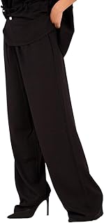 كلو بنطلون متوسط الخصر باستك للنساء - 17812-01-2XL-$P