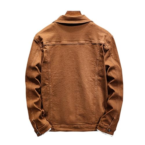 Xiaojmake Mens Denim Jacket Casual Button Down Washed Long Sleeve Trucker Jacket Distressed Jean Outwear Corduroy Work Coats4