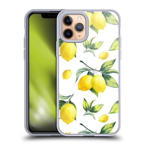 Head Case Designs Offizielle Haroulita Weisse Zitronen Fruechte Gelhülle [Militärischer Schutzgrad] Kompatibel Mit Apple iPhone 11 Pro Und Kompatibel Mit MagSafe