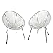 Ambientehome 2er Set Loungesessel Acapulco Weiss Sessel