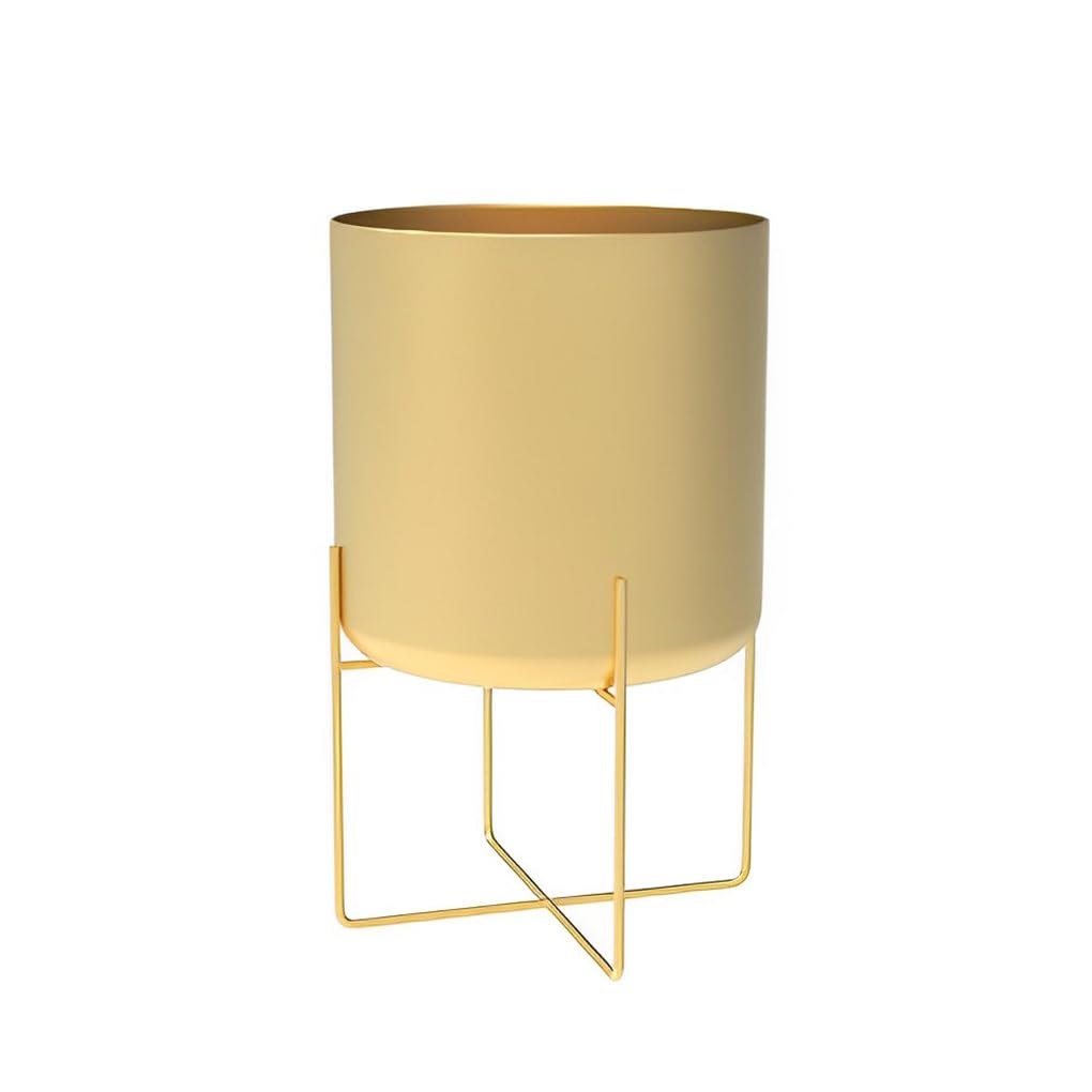 Quxvuis Gold Plant Stand With Pot Flower Multi-Functional Floor Type Flowerpot Living Room Large Metal Planter For Outdoor,