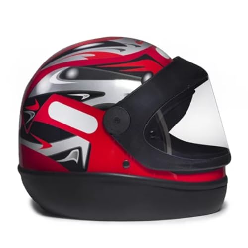 Capacete Moto San Marino Automático Vermelho Grafic Taurus Mais Viseira Fume (58)