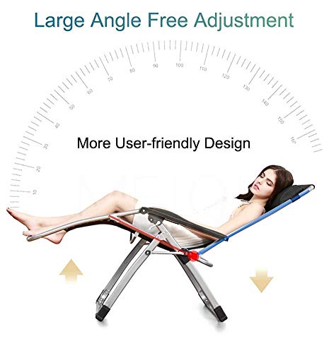 Chaise longue pliante inclinable multiposition avec oreiller confortable et stable