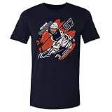 500 LEVEL Connor McDavid Shirt (Cotton, Large, True Navy) - Connor McDavid Edmonton Stripes WHT