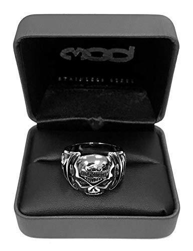 Harley-Davidson Men's Skull Ring Stainless Steel HSR00043