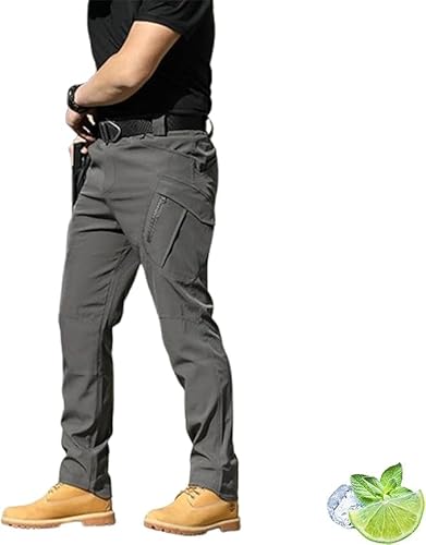 EastHedge Pantaloni Moto Le Spartan,LeSpartan Pantaloni Tattici da Moto, Pantaloni Tattici Leggeri Ad Asciugatura Rapida, Pantaloni Cargo da Uomo Rip Stop (Grigio Ix9,M)