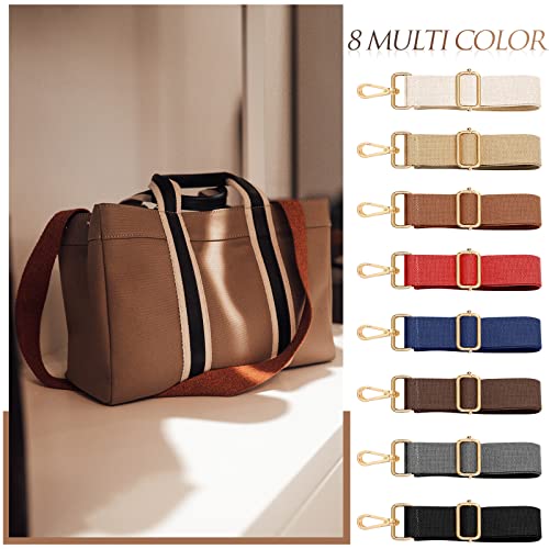 Kajaia 8 Packs Wide Purse Strap Replacement Shoulder Crossbody Straps Adjustable Canvas Bag Handbag for Women3