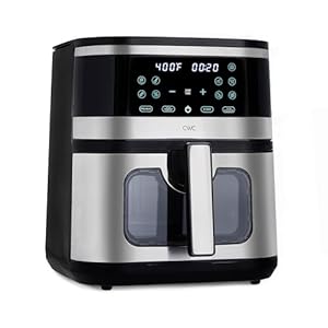 COOK WITH COLOR Digital Air Fryer, 8.5QT Capacity, 1500W, 10 Presets, Non-Stick Pot & Tray, Adjustable Timer & Temp Control, Sleek Black Design with Easy-View Window COOK WITH COLOR Digital Air Fryer 85QT Capacity 1500W 10 Presets Non Stick Pot Tray Adjustable Timer Temp Control Sleek Black Design with Easy View Window