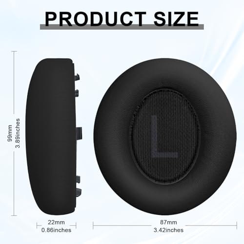 Almohadillas de repuesto para auriculares Anker Soundcore Space Q45, cojines para auriculares, fundas para orejeras, piezas de reparación (negro) miniatura 2