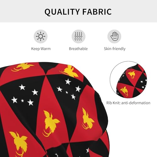Flag of Papua New Guinea Children Hip Hop Knitted Hat Kids Elastic Leisure Knit Cap Warm Sleep Beanies Black3