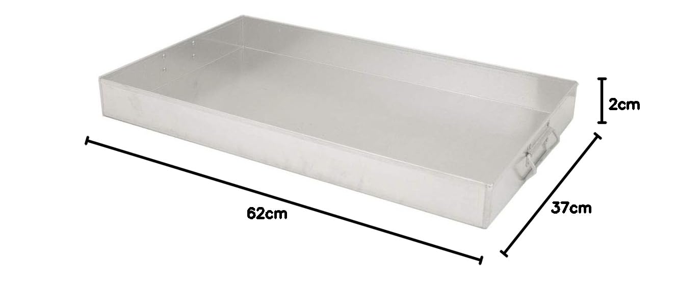 GIEMME - Backblech aus lebensmittelechtem Aluminium 37x62 cm – Kantenhöhe 6 cm, mit zwei Griffen – Professionell & langlebig für Braten, Pizza, Hefebackwaren und Gebäck