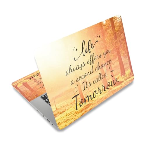 PLIGREAT Inspiring Words Laptop Skin Sticker Decals Fits 12" 13" 13.3" 14" 15 inch Laptop Watercolor Universal Removable Vinyl Notebook Art Protector Netbook PC Cover Decal