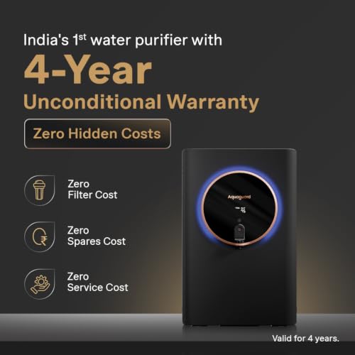 Image of Aquaguard Aspire Glow RO+UV+Copper+Alkaline Water Purifier | India's 1st 4-Year Unconditional Warranty | Intelligent Halo Lights| No AMC Required | Zero Hidden Costs | 5th Gen UV LED | 12-Stage