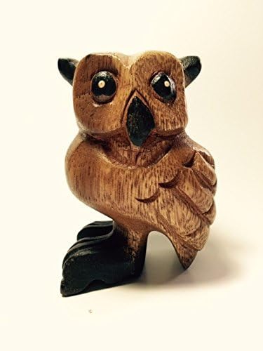 Blow Pipe Wooden Owl Musical Instrument 3 Inch Black Foot Owl