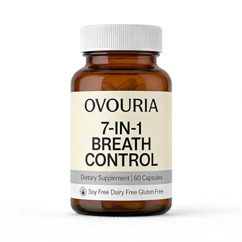 Zefdvc Ovouria Breath and Gut Balance - 7-in-1 Breath Control Targets Bad Breath at The Gut Root Natural Ingredients with Probiotics Vegan Gluten-Free 60 Capsules(1pc)