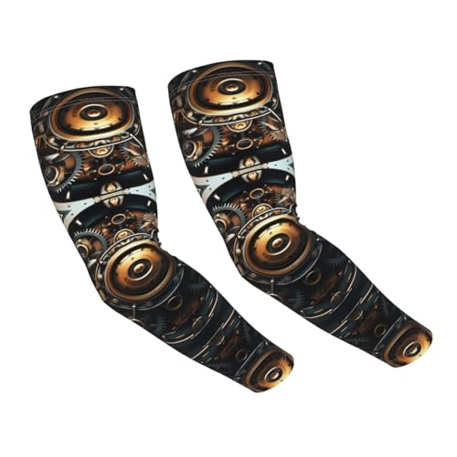 WZYCWB Protectores de brazos de seda de hielo con estampado de risa, mangas elásticas para conducir en verano y deportes al aire libre., Engranajes de maquinaria grandes, Taille unique