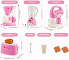 Foto di Accessori Cucina Bambini, Elettrodomestici Cucina Bambini con Macchina da caffè, Mixer, Frullatore, Tostapane, Giochi Cucina Bambini, Macchina Caffe Bambini Gioco di Ruolo per Ragazzi e Ragazze 3 Anni