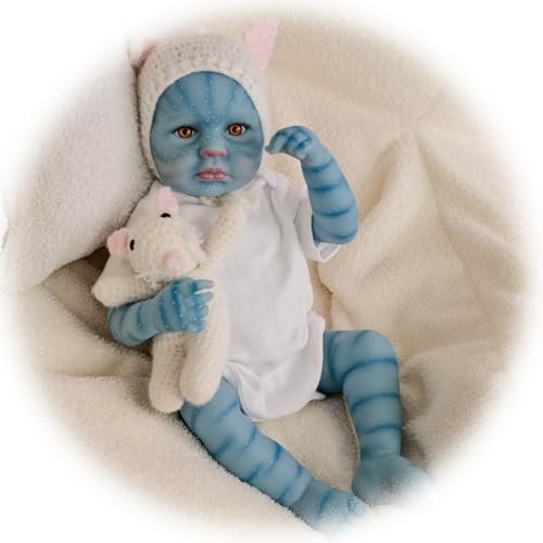 Realistische Reborn Baby Puppen 19 Zoll 49 cm wiedergeborene Puppe AVA-Tar Lebensechte Neugeborene Babypuppen Weicher Vinyl Silikon körper Mädchen Bebe Spielzeug Geschenk Für Kinder ab 3 Jahren