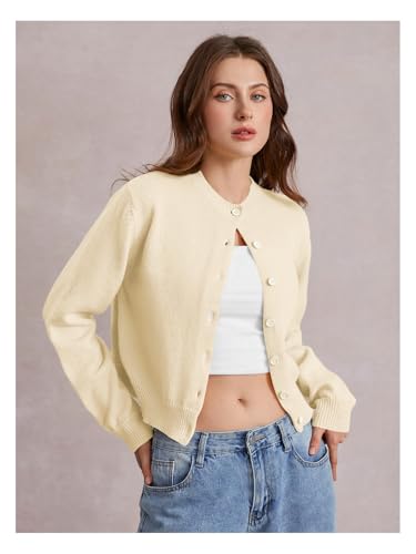 Image of SOLY HUX Women's Button Down Cropped Lightweight Cardigan Sweater Cute Fall Fashion 2026