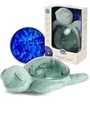 Cloud b Veilleuse projecteur océan avec 2 bruits blancs et 2 sons apaisants | Réglages réglables et arrêt automatique | Capteur de cri | Tissu recyclé | Tortue tranquille – Vert (rechargeable)