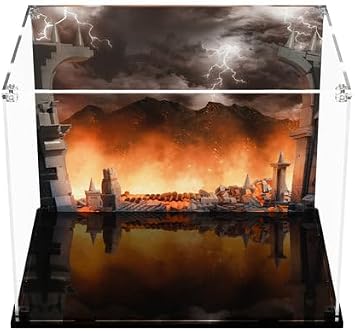 Display Case Compatible with LEGO 77093 Ocarina of Time – The Final Battle - Display Case, (Printed Back Panel)