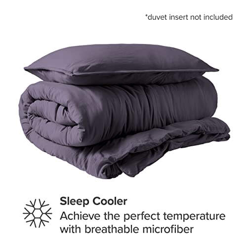 Bare Home Sandwashed Duvet Cover Twin Size/Twin Xl Size - Premium 1800 Collection Duvet Set - Cooling Duvet Cover - Super Soft Duvet Covers (Twin/Twin Xl, Sandwashed Dusty Purple) #TOP6