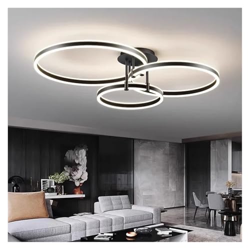 Luminaires intensité variable noirs à trois anneaux LED pour éliminer les ombres
