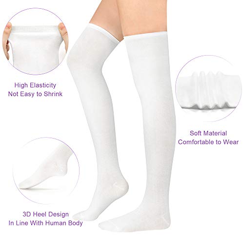 American Trends Womens Athletic Socks Thigh High Socks Running Outdoor Sports Socks Casual Long Stockings 1 Pack Pure White thumb #5