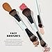 Jessup Makeup Brushes Set 10pcs, Double Sided Foundation Contour Blush Highlight Blending Eyebrow Brush Eyeshadow Eyeliner Concealer Brush, Bright Cyan Cruelty Free Cosmetic Tools T500