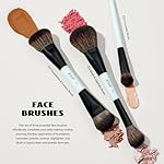 Jessup Makeup Brushes Set 10pcs, Double Sided Foundation Contour Blush Highlight Blending Eyebrow Brush Eyeshadow Eyeliner Concealer Brush, Bright Cyan Cruelty Free Cosmetic Tools T500 - Image 4