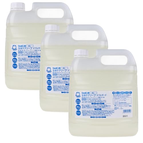 シャボン玉 全身ケアソープ バブルガード 詰替用 4L×3個 赤ちゃんにも安心 肌に優しい 保湿成分配合 マイルドな洗浄力 信頼のシャボン玉石けん 自然派ケアソープ