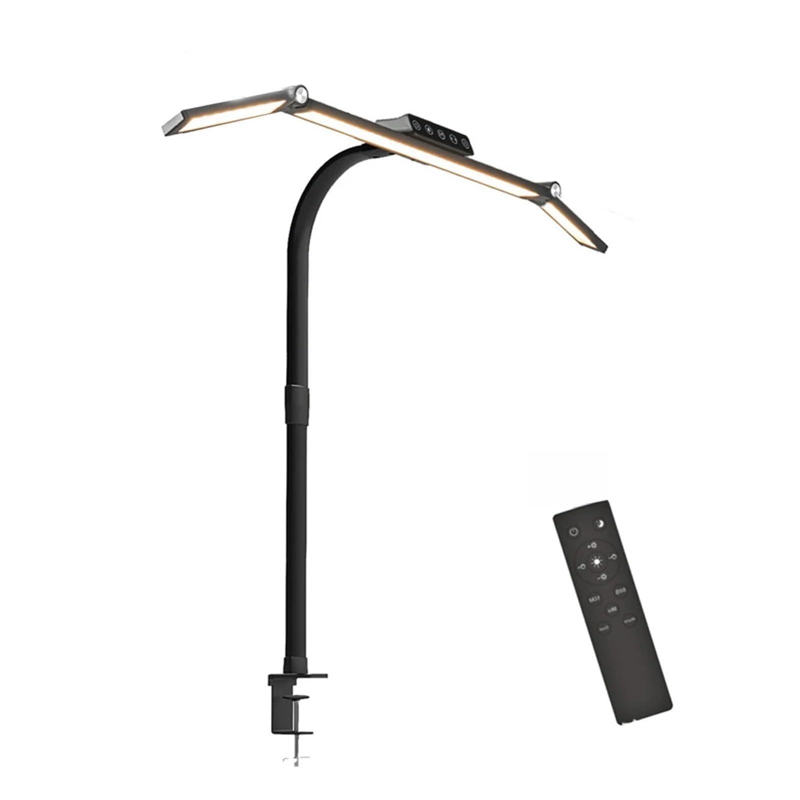 Lampada da scrivania a LED a braccio lungo con morsetto Lampade da tavolo a LED dimmerabili sensibili al tocco da 24 W for architetto da ufficio con Ctonroller remoto for lo studio
