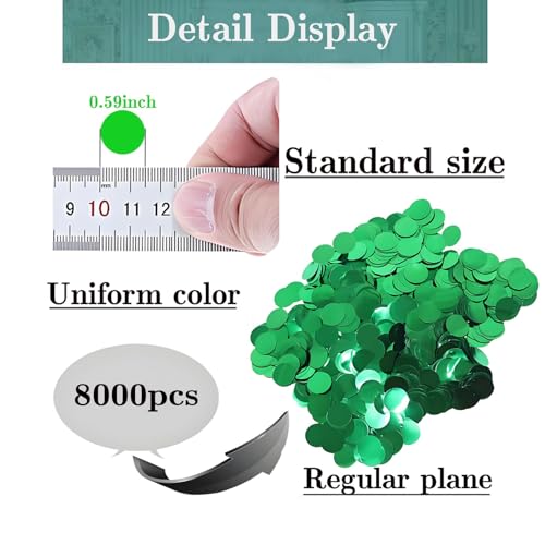 image for prxififeq Green Metallic Foil Confetti 8000 Pcs Shiny Round Table Conf