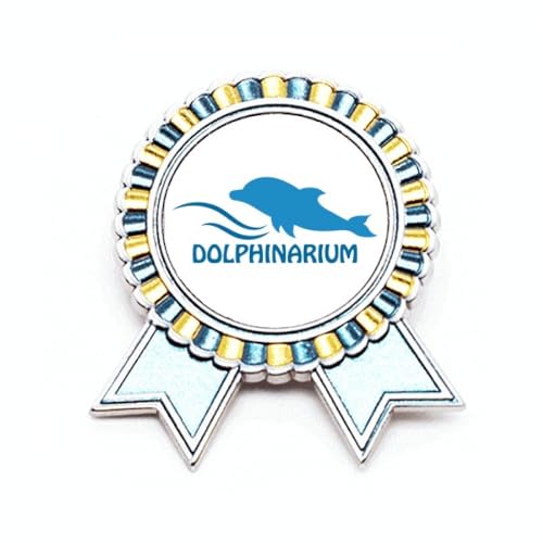 Broche dauphin en métal taille M Blue Ocean pour personnaliser un manteau terne