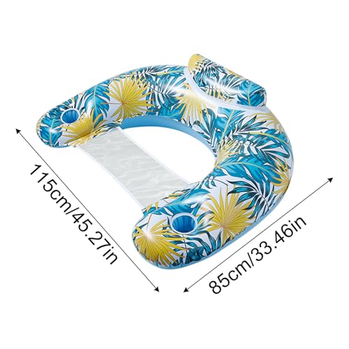 Deuineyi Adult Floating Chair - With Cup Holder Inflatable Pool Sofa Float - PVC Floating Water Raft, Adult Pool Floats Large Size, Single Layer For Adults - Image 4