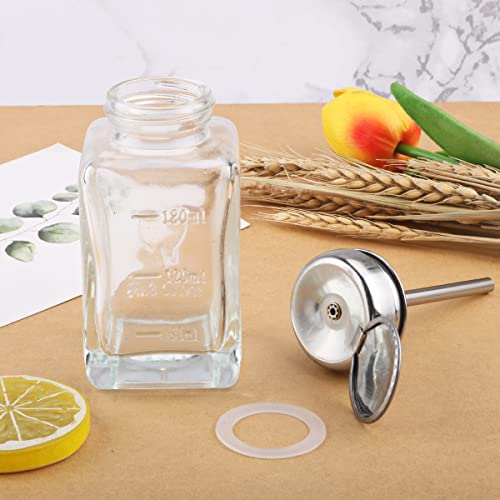 Flacon distributeur de 180 ml en verre transparent à pompe