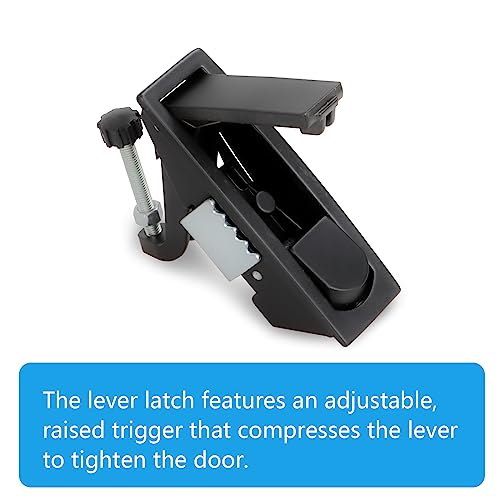Oungy OYUS-COMPRESSIONLATCH-4PCS-BLK-230504 4 Pcs Compression Latch Lock Trigger Latch Lock Zinc Alloy Flush Lever Latch Adjustable Lever Hand Operated Compression Latch With Raised Trigger Flush Mount Latches thumb #2