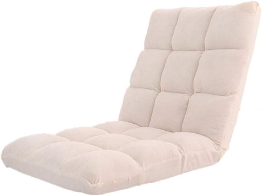 Folding Lazy Sofa Adjustable Lounge Chair Floor Balcony Bay Window Leisure Legless Small Sofa Bed Back Chair(C)