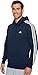 adidas Men's Essentials 3-stripes Pullover Hoodie, Collegiate Navy/White, Medium