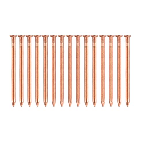 ZYAMY 15PCS High Quality Long Copper Strip Nails Ideal for Slate Roofing Waterproofing Board DIY Home Construction Projects Decoration Shipbuilding Copper Roofing Nails 2 inches