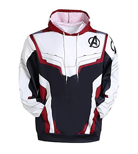 Unisex Adult 3D Printed Hoodie Jacket Outwear Zipper Pullover Cosplay Costume Uniform Sweatshirt (White/Black Pullover, X-Large)