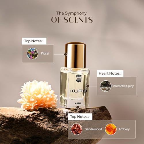 Image of Ajmal Kuro Long Lasting Perfume For Men | Travel Size Luxury Eau De Parfum - 14 ml | Premium Long Lasting woody Spicy Fragrance With Pepper, Patchouli & Bergamot