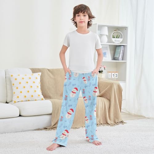 Boys' Pants Christmas Snowman Gift Long Bottoms Jogger Pants Elastic Waist Trousers with Pockets S-XL3